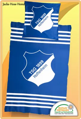 Produktbild von Bettwäsche TSG 1899 Hoffenheim Logo Microfaser Blau Weiß Gr. 135x200cm
