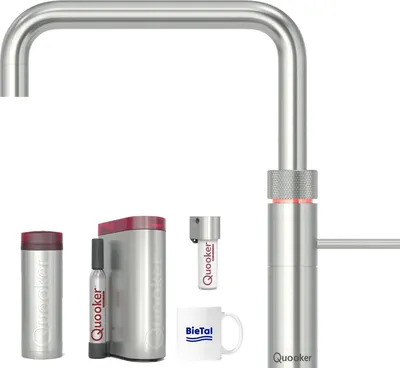 Produktbild von Quooker Wasserhahn Fusion Square Voll Edelstahl & PRO3 & CUBE mit CUBE Filter