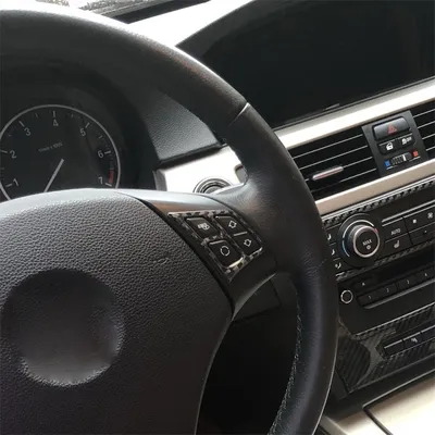 Produktbild von Carbon Fiber Auto Lenkrad Schlüsselrahmen Dekorative Aufkleber für BMW E90 2005-2012
