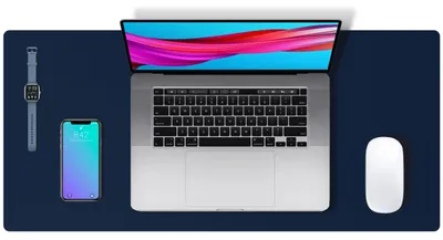 Image de Sous-main, tapis de bureau en cuir PU, tapis de souris, protection de bureau antidérapante, sous-main imperméable pour le bureau et la maison (60 cm x 35 cm, bleu foncé)