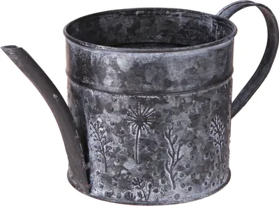 Produktbild von Dekorative Metallgießkanne mit Blumenmotiv im Vintage-Stil für kreative Dekoideen