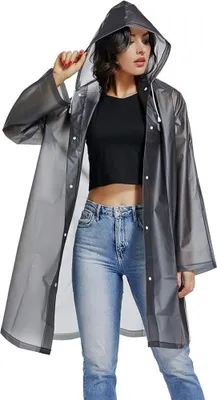 Produktbild von Regenmantel EVA Travel Transparenter Regenponcho Regenzubehör für Damen und Herren Regenbekleidung Regencape Regenjacke Wasserdicht zum Wandern Radfahren Camping und Reisen