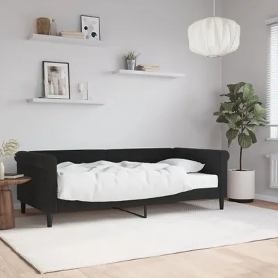 Produktbild von Maison Exclusive - Tagesbett mit Matratze Schwarz 90x190 cm Samt