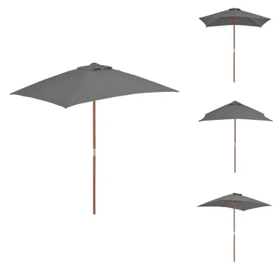 Produktbild von vidaXL Sonnenschirm mit Holzmast 150 x 200 cm Anthrazit -  Sonnenschirme & Sonnenschutze