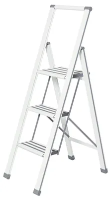 Obrázok produktu pre WENKO hliníkový skladací rebrík skladací robustný rebrík pre domácnosť hliníkový 3 stupne