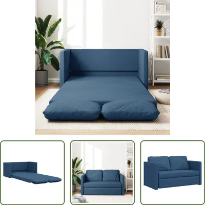 Produktbild von The Living Store Bodensofa mit Schlaffunktion Blau 112x174x55 cm Stoff