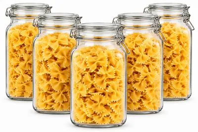 Produktbild von 6 Einmachgläser 2 Liter mit Bügelverschluss 10 Etiketten Stift 6x Dichtung Vorratsglas Vorratsdose