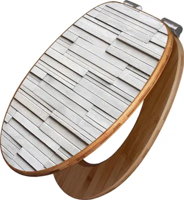 Produktbild von banjado Design WC Sitz Bambus Absenkautomatik -Relief - Toilettendeckel mit Absenkautomatik Holz/hochwertiger Bambus Klodeckel/WC-Sitz für alle gängigen Toiletten [TDB2 11516]