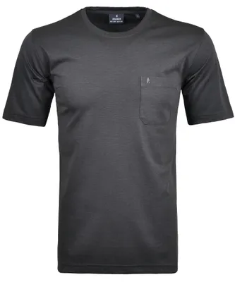 Ragman T-Shirt mit Brusttasche in grau
