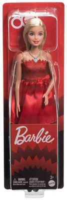 Produktbild von Mattel JGD25 - Barbie - 80 Jahre Mattel Jubiläumspuppe, rubinrotes Partykleid, Sammelpuppe