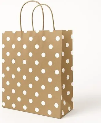 Zdjęcie produktu dla Torba KRAFT BIAŁE KROPKI 230x120x300