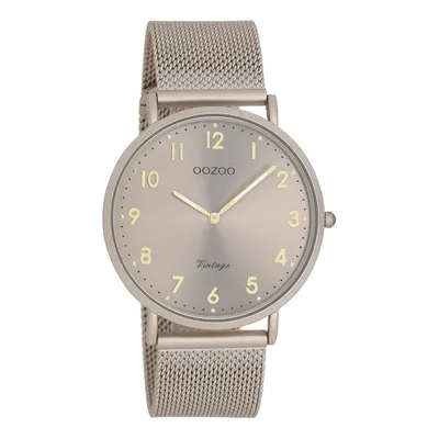 Produktbild von Oozoo Damen-Herren Metallarmband Uhr Vintage Series beige Analog Quarzuhr UOC20380