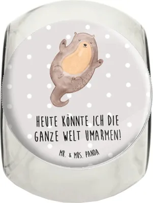 Produktbild von Mr. & Mrs. Panda Kaffeedose Otter Umarmen XL 2000ml - Grau Pastell - Geschenk, gut Gelaunt, Vorratsbehälter, Optimistisch, Seeotter See, glücklich, Hallo, gewürzglas