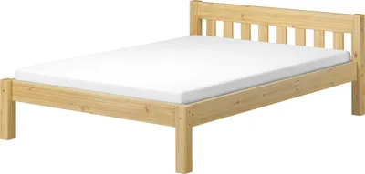 Produktbild von Massivholzbett 140x200 Kiefer natur Doppelbett mit wählbarem Zubehör V-60.38-14Rollrost und Matratze inkl.