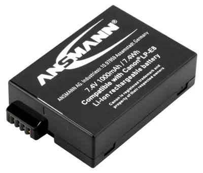 Produktbild von ANSMANN Li-Ion Akku A-Can LP E8 7,4V 1000mAh, für Digitalkamera, Canon uvm.