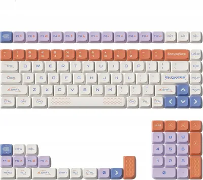 Obrázek produktu pro Nuphy Sada čepiček na klávesy pro mechanickou klávesnici Space Engineer nSA Dye-sub PBT, světlá