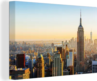 Produktbild von OneMillionCanvasses® - Leinwandbilder - 140x90 cm, New York aus der Vogelperspektive, Wandbilder Kunstdruck Wanddekoration