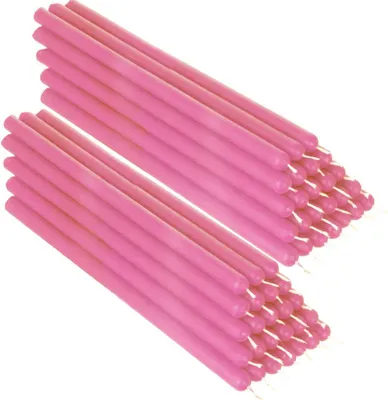 Produktbild von 50x Rose Bienenwachs 21cm Tafelkerze Ritualkerze Osterkerzen Farbig 36348