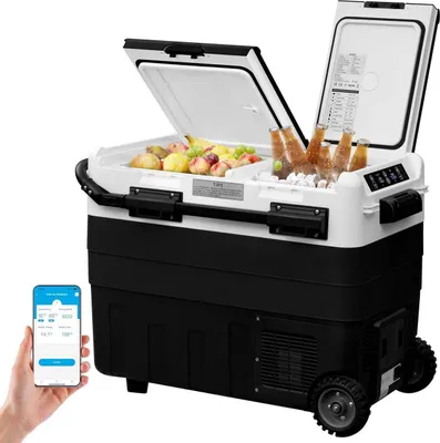 Produktbild von WOLTU Kompressor Kühlbox, mit App-Steuerung, Schwarz Weiß, 50 L
