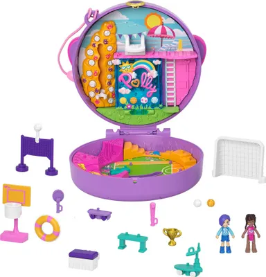 Immagine prodotto di Scatola di calcio Polly Pocket, set di gioco con 2 figure e accessori