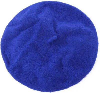 Produktbild von Frauen Mädchen einfarbig warm Winter Baskenmütze Französisch Künstler Mütze Hut Ski Cap, Farbe: Saphirblau
