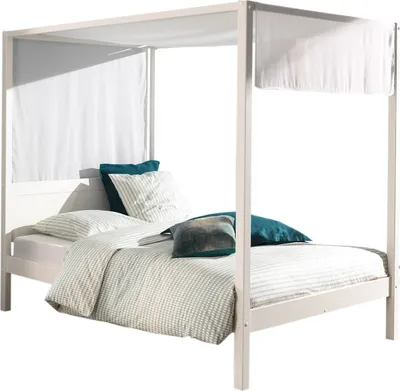 Produktbild von Himmelbett >PINO< in Weiß - 208x191x148 (BxHxT)