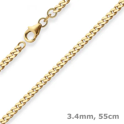 Produktbild von 3,4mm Panzerkette Goldkette Collier Halskette aus 333 Gold Gelbgold 55cm