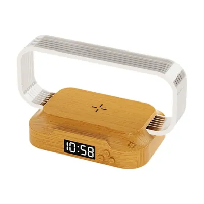 Produktbild von 15W Wireless Ladestation mit Wecker Digital & Nachtlicht, LED Touch Lampe, augenschonend