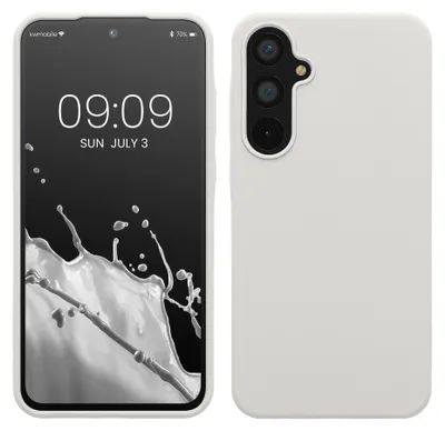 Produktbild von kwmobile Handyhülle für Samsung Galaxy A55 5G Hülle - Case Silikon - Kabelloses Laden - Schutzhülle Cover in Weiß matt