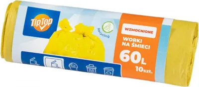 Obrázok produktu pre Vložky do koša 60l Tip Top žltý plast 10 kusov