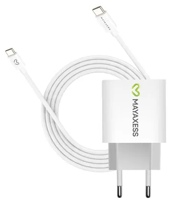 Produktbild von Mayaxess, 20W Netzteil für Galaxy S23 Plus + USB-C Kabel 1m, Weiß