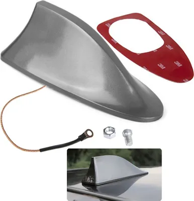 Produktbild von A29C Bolwins Universal Auto Shark Hai Antenne Dachantenne Haifisch Hochglanz in Grau