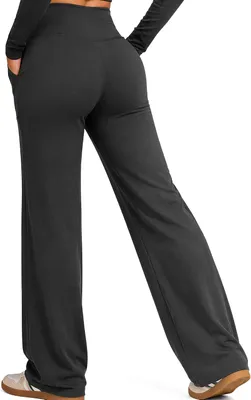 Productafbeelding van Dames yogabroek met wijde pijpen en hoge taille, effen design