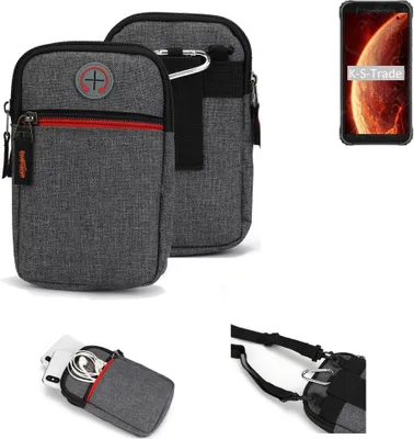 Produktbild von K-S-Trade Holster Gürteltasche kompatibel mit Blackview BV4900 Handy Tasche Schutz Hülle grau Zusatzfächer 1x