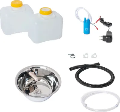 Produktbild von 230V Miniküche Verkaufsstand Bausatz Spüle 32cm integriert Barwig Chrom 10 Liter