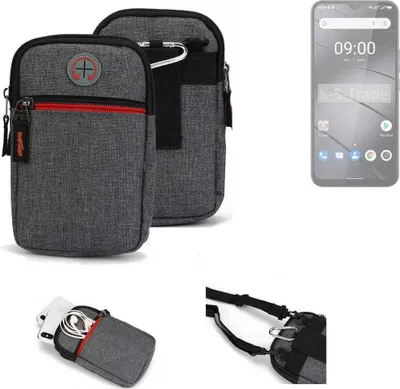 Produktbild von K-S-Trade Holster Gürteltasche kompatibel mit Gigaset GS5 Handy Tasche Schutz Hülle grau Zusatzfächer 1x