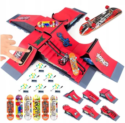 Produktbild von Skatepark Fingerboard Set 6 Rampen 6 Boards Kinder Geschenk