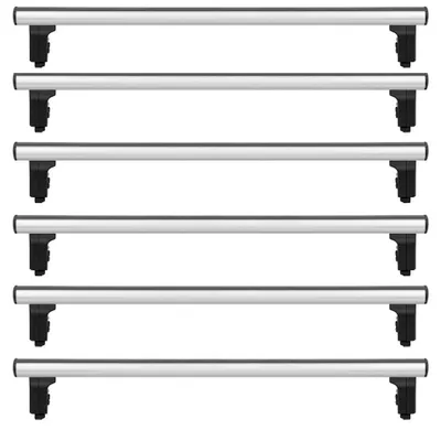 Immagine prodotto di Menabo Professional Airdyn | Portapacchi da tetto per Mercedes - Sprinter II (W906) dal 2006 al 2018, modelli L1, L2, L3, L4 - H1, H2, H3 - Alluminio - Lunghezza 165 cm - Capacità di carico 150 kg - Confezione da 6 pezzi