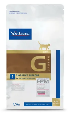 Obrázek produktu pro Virbac Kočka Gastro Digestive Support 1,5kg Veterinární krmivo pro kočky s poruchami trávení