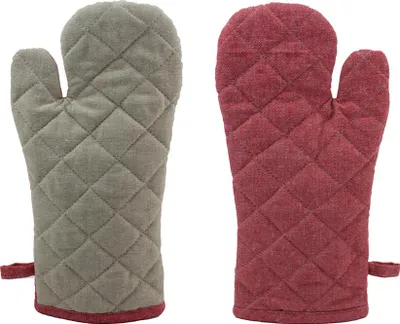 Obrázek produktu pro Home Elements Kuchyňská chňapka, béžová a červená