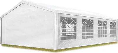 Produktbild von TOOLPORT Partyzelt Pavillon 5x8 m in weiß PE Plane 350 N Wasserdicht UV Schutz Festzelt Gartenzelt