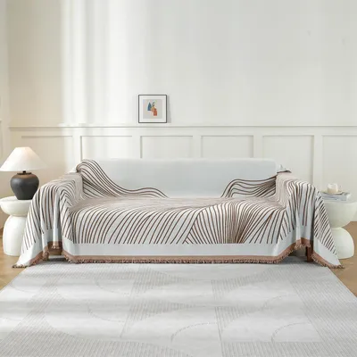 Produktbild von Sofa Überwurfdecke 4 Sitzer 180x380cm Chenille Dunkelkaffee