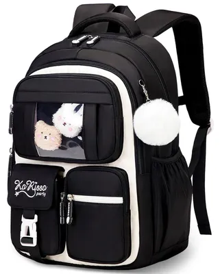 Produktbild von Schultasche Mädchen Rucksack Schule 1.-5. Klasse Schwarz Nylon Leicht Atmungsaktiv