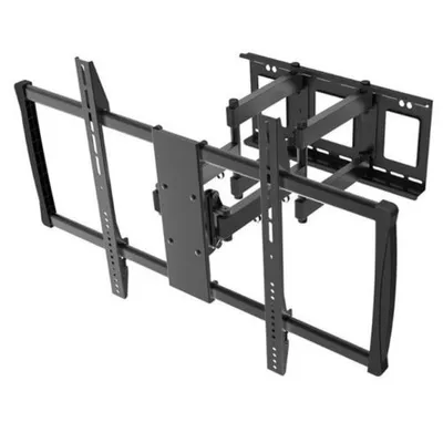 A black metal TV wall mount is shown against a white background.