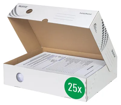 Produktbild von Leitz easyboxx Archiv-Klappschachtel, 80 mm Rückenbreite, Aktenkarton A4, Boxen