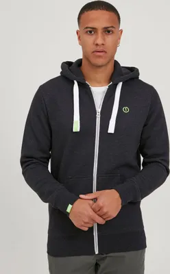 Produktbild von Solid SDBennZip Herren Sweatjacke Kapuzenjacke Hoodie mit Kapuze Reißverschluss Kordelzug Label-Details Baumwollmischung Regular fit