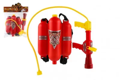 Produktbild von Wasserpistole Brandbekämpfung mit Magazin auf der Rückseite Kunststoff in Tasche 34x48x7cm