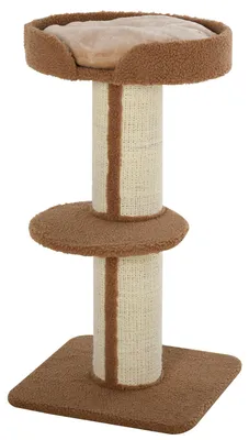 Productafbeelding van PawHut kattenboom, speelboom met krabpaal en platform, sisal en pluche, lichtbruin