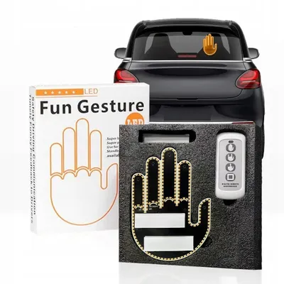 Produktbild von EDIBAZZAR | Auto LED Hand, Signalgesten, Mittelfinger