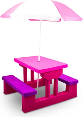 Produktbild von Bituxx Sitzgruppe mit Sonnenschirm für Kinder Pink MS-18830